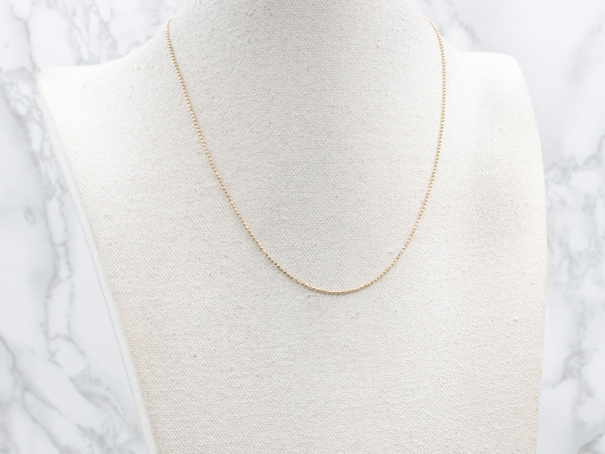Faceted Yellow Gold Beaded-Ball Chain