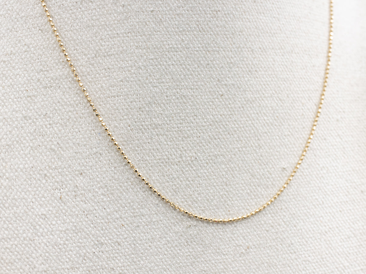 Faceted Yellow Gold Beaded-Ball Chain