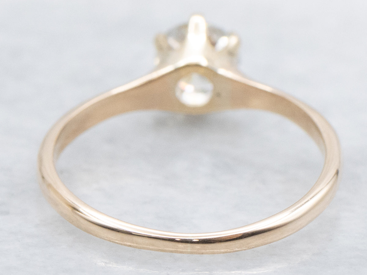 Antique Six-Prong Old Mine Cut Diamond Solitaire Engagement Ring
