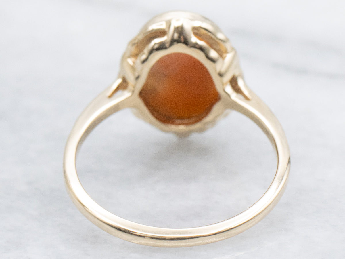 Mid-Century Yellow Gold Cameo Ring