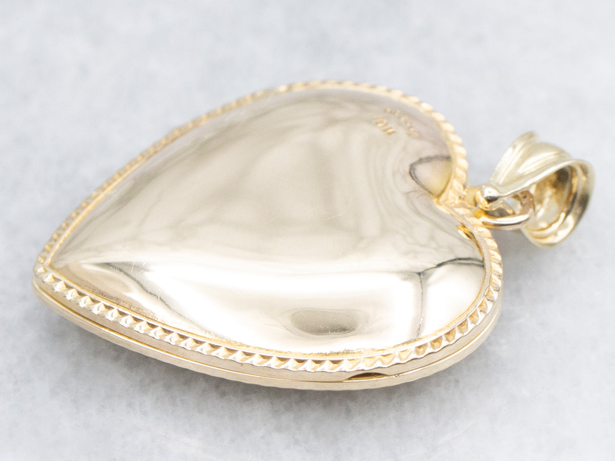 Vintage Engraved Gold Floral Heart Locket