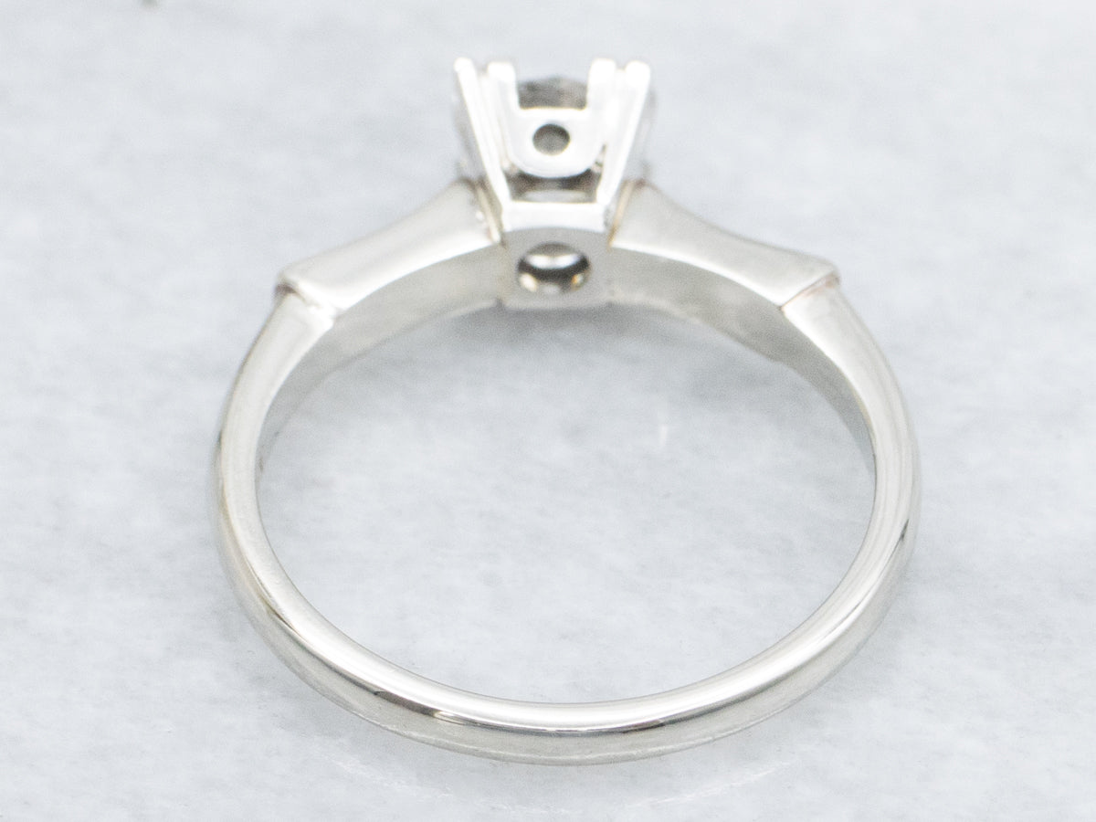European Cut Diamond Retro Era Solitaire Engagement Ring