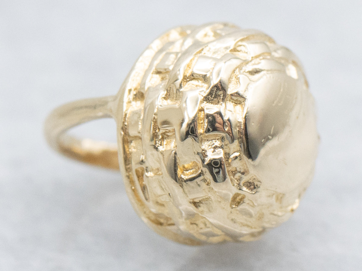 Vintage Gold Woven Basket Charm