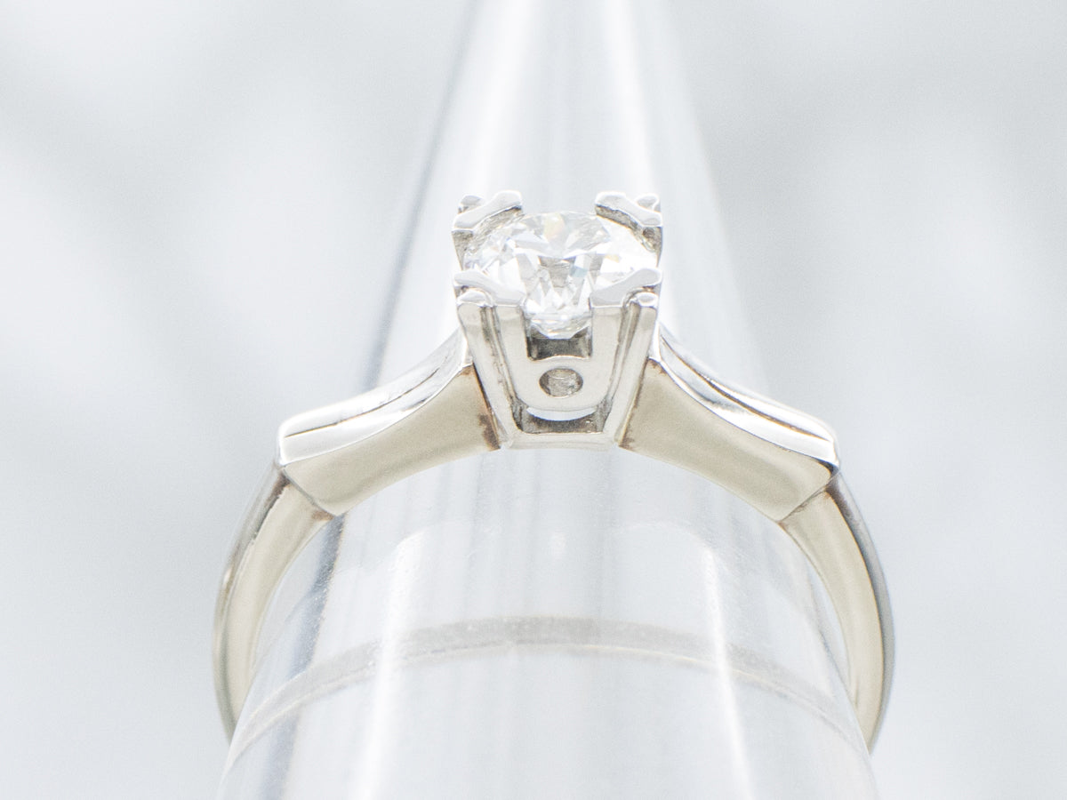 European Cut Diamond Retro Era Solitaire Engagement Ring