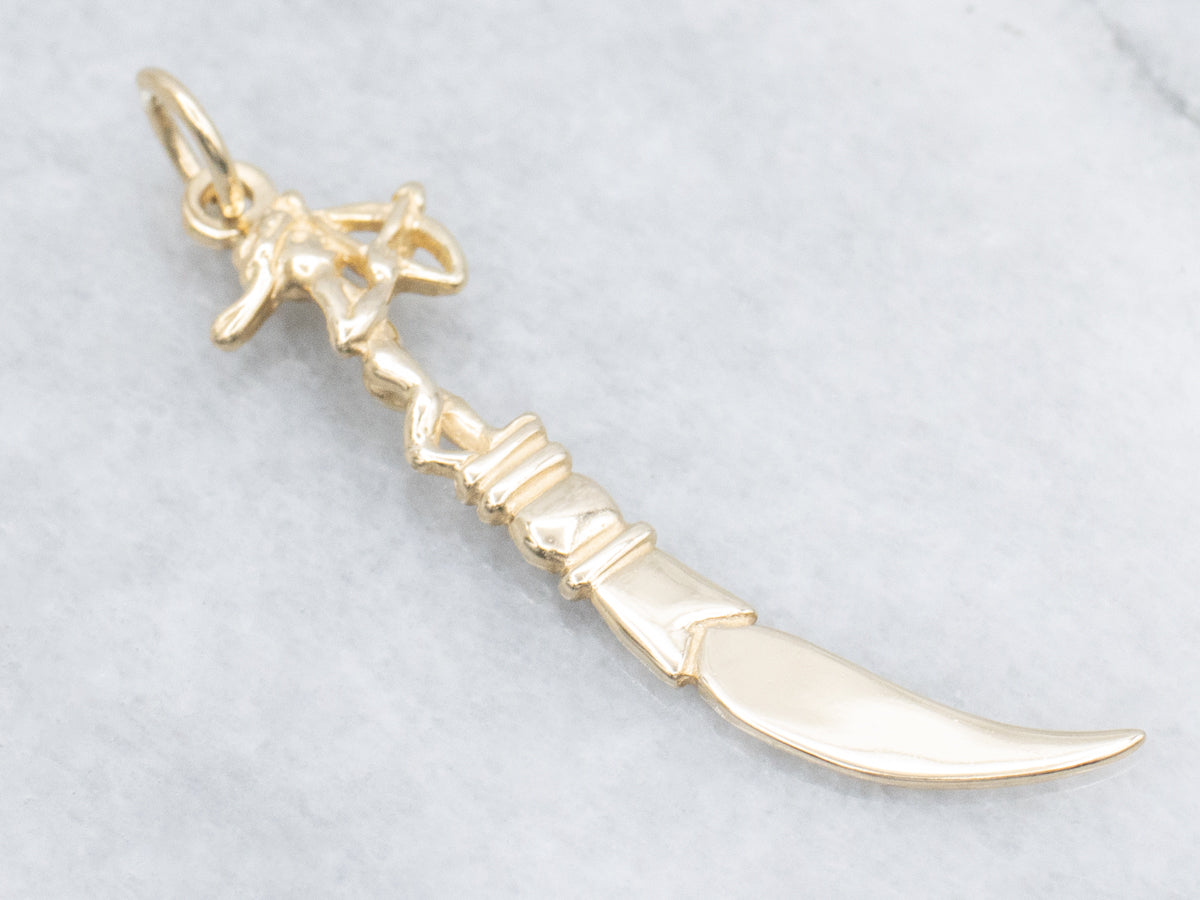 Shipwreck Gold Spanish Galleon Replica Cupid Toothpick Pendant