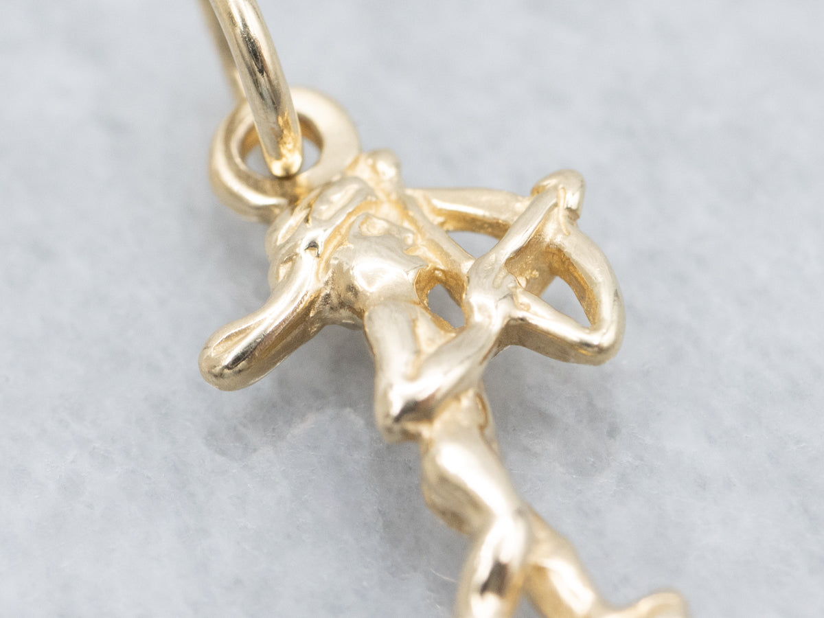 Shipwreck Gold Spanish Galleon Replica Cupid Toothpick Pendant
