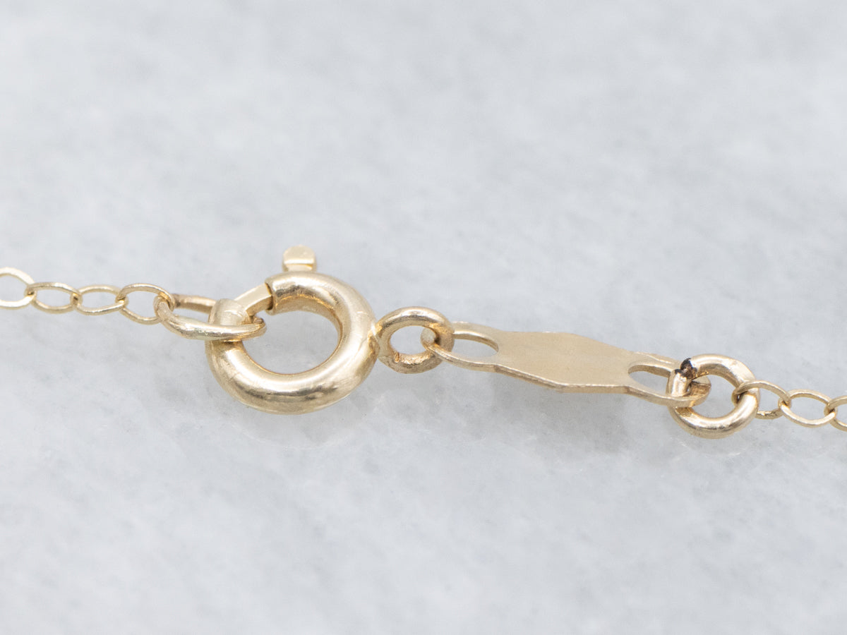 Modernist Gold and Diamond Heart Pendant Necklace
