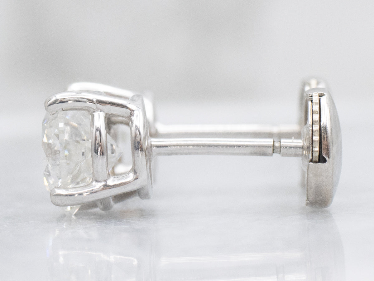 Round-Brilliant Diamond White Gold Stud Earrings