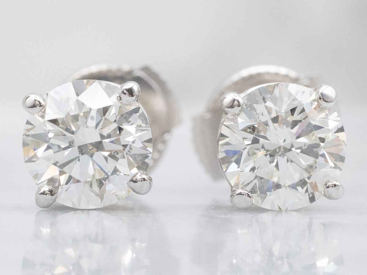 White Gold Brilliant Diamond Stud Earrings
