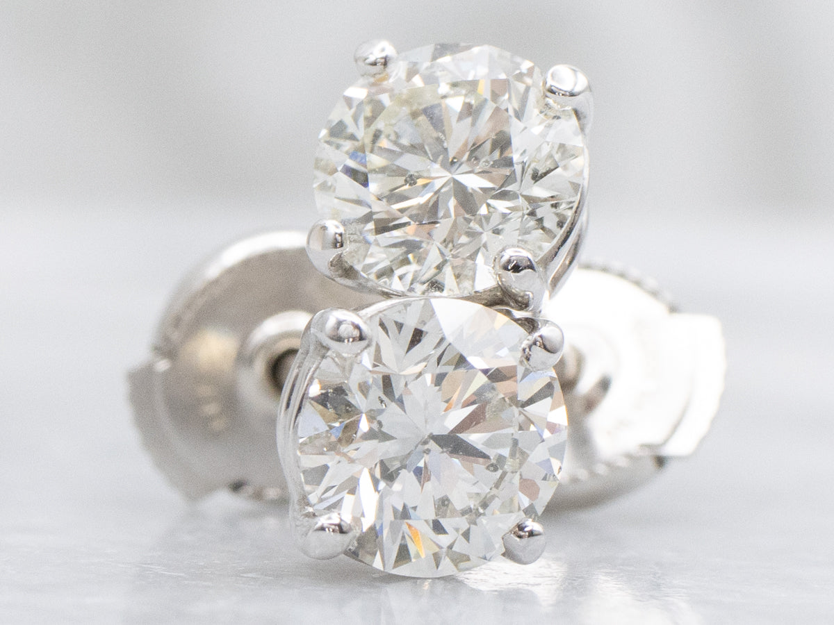 White Gold Brilliant Diamond Stud Earrings