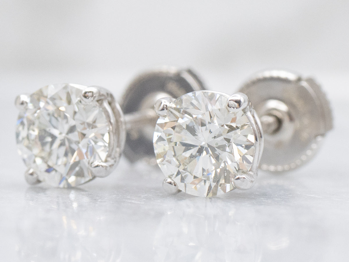 White Gold Brilliant Diamond Stud Earrings