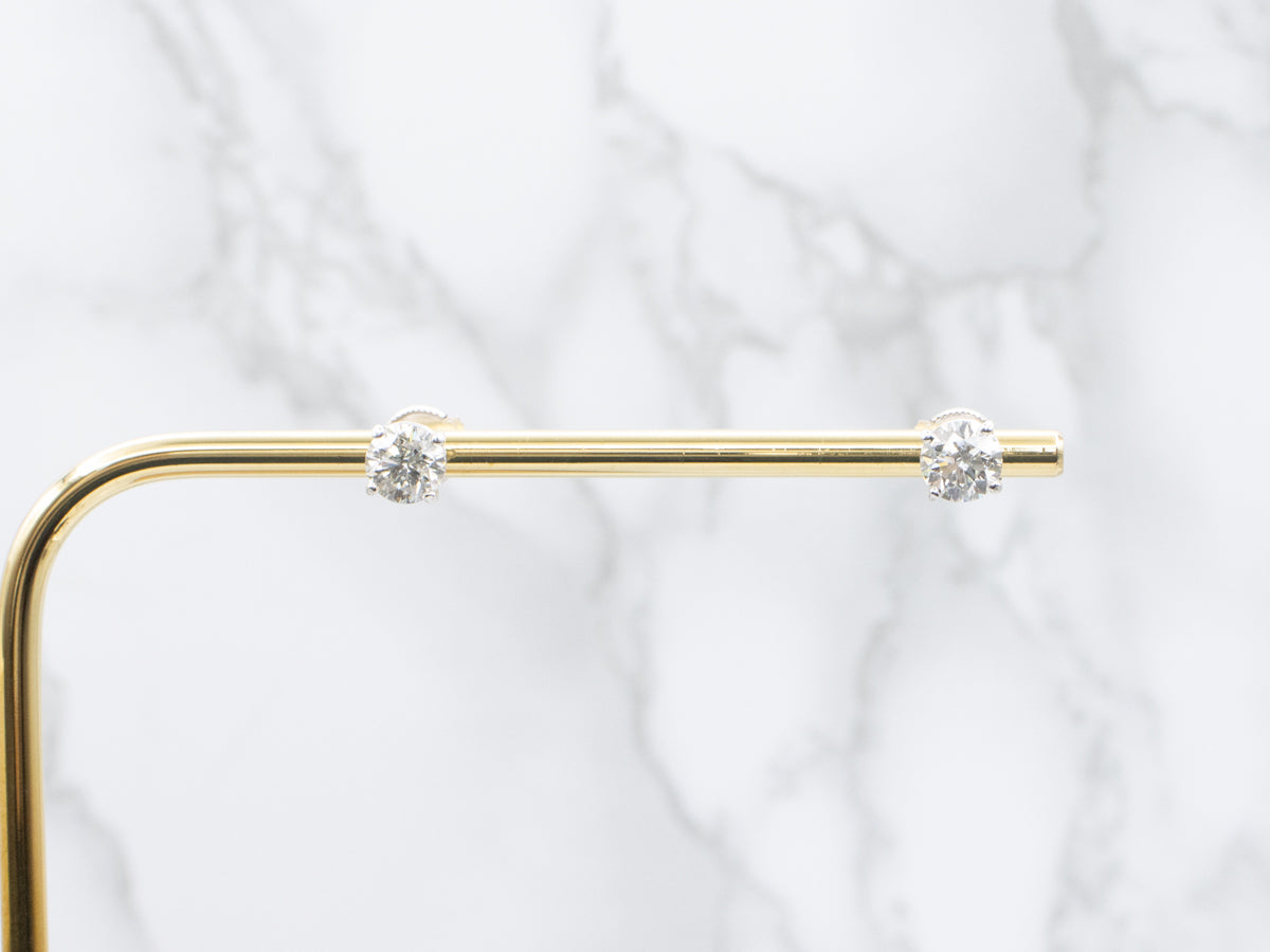 White Gold Brilliant Diamond Stud Earrings