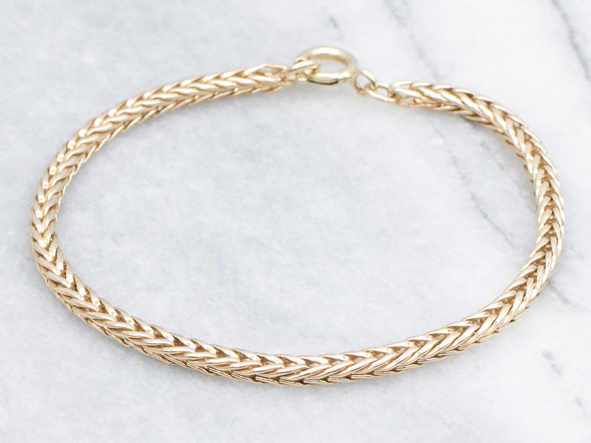 Polished Gold Foxtail Link Bracelet