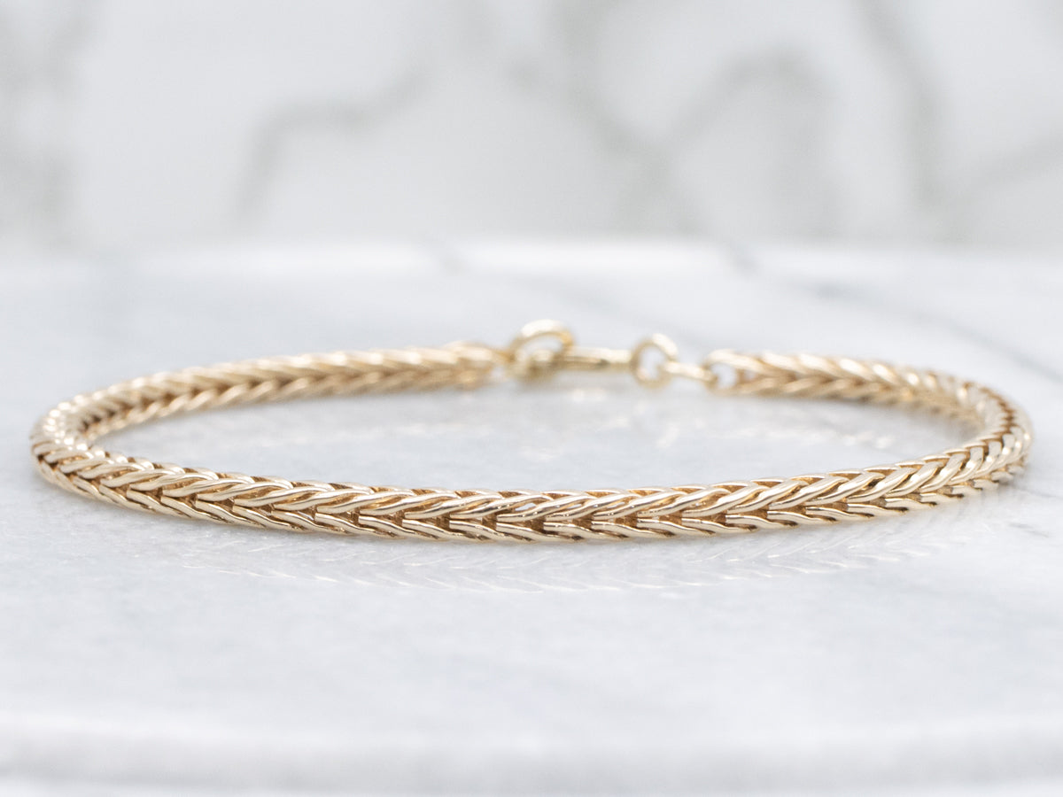 Polished Gold Foxtail Link Bracelet