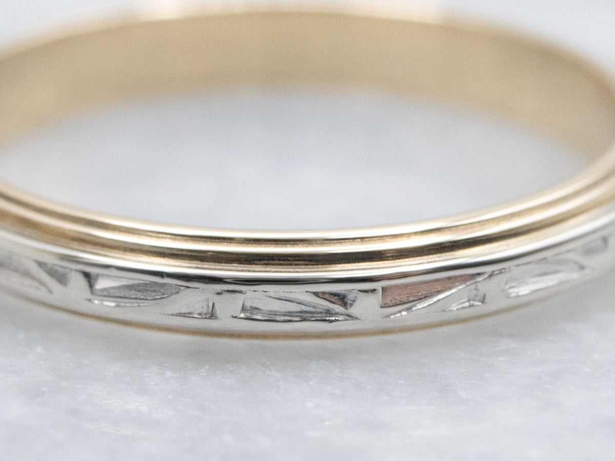 Vintage Two-Tone Gold Patterned Band