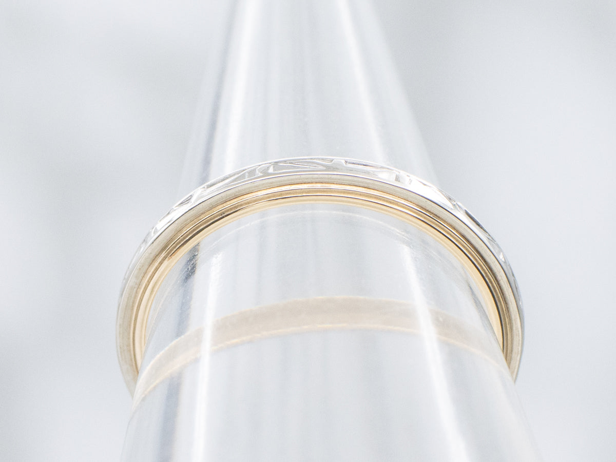 Vintage Two-Tone Gold Patterned Band