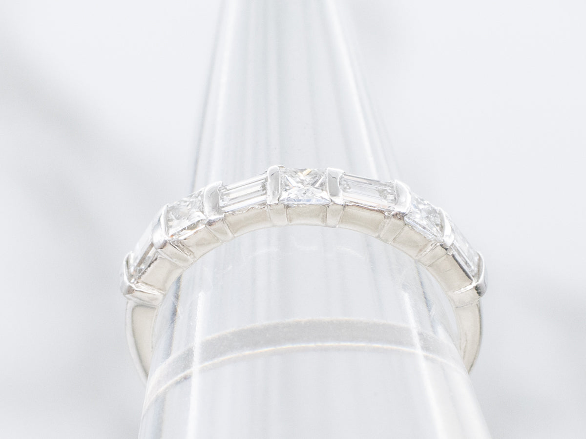 Mix-Cut Platinum and Diamond Band