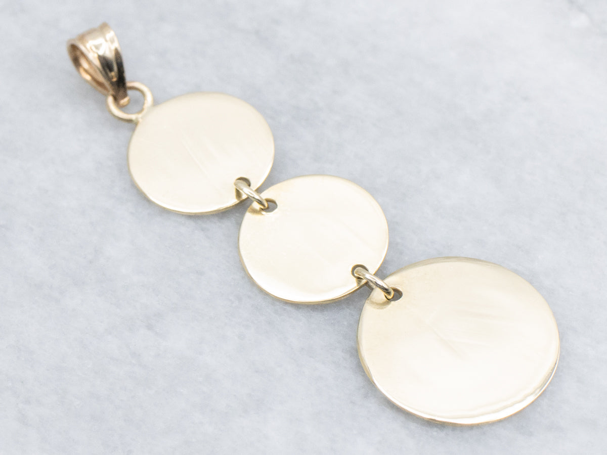 Triple Gold Disc Drop Pendant