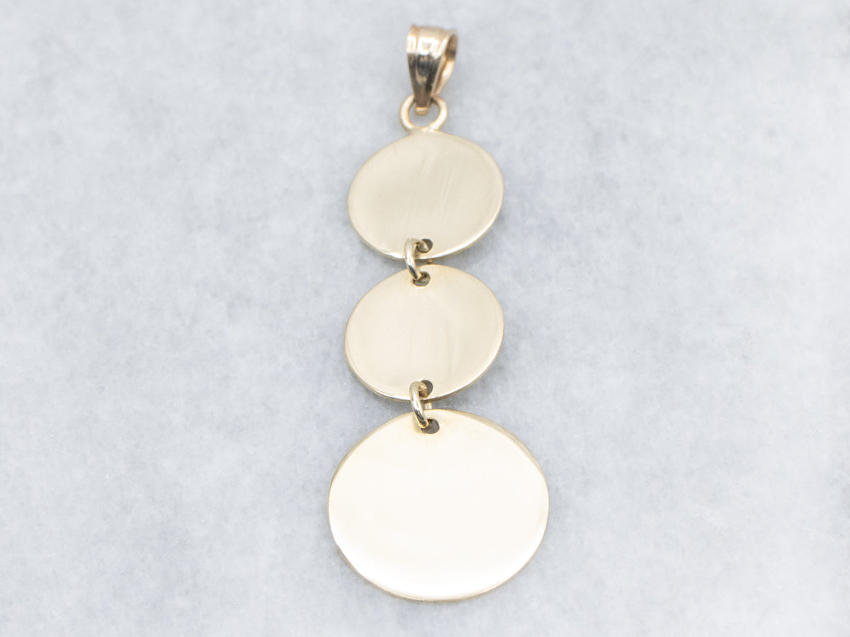 Triple Gold Disc Drop Pendant