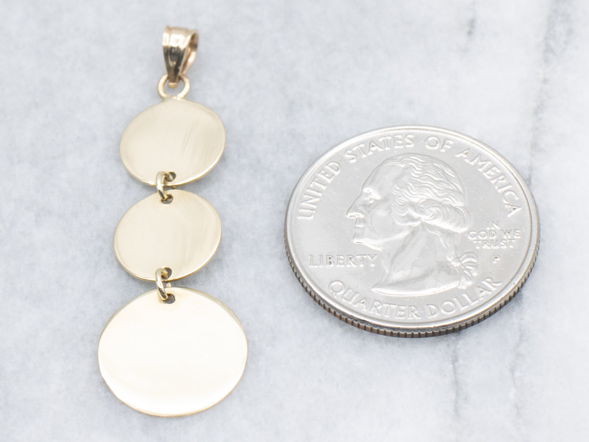 Triple Gold Disc Drop Pendant