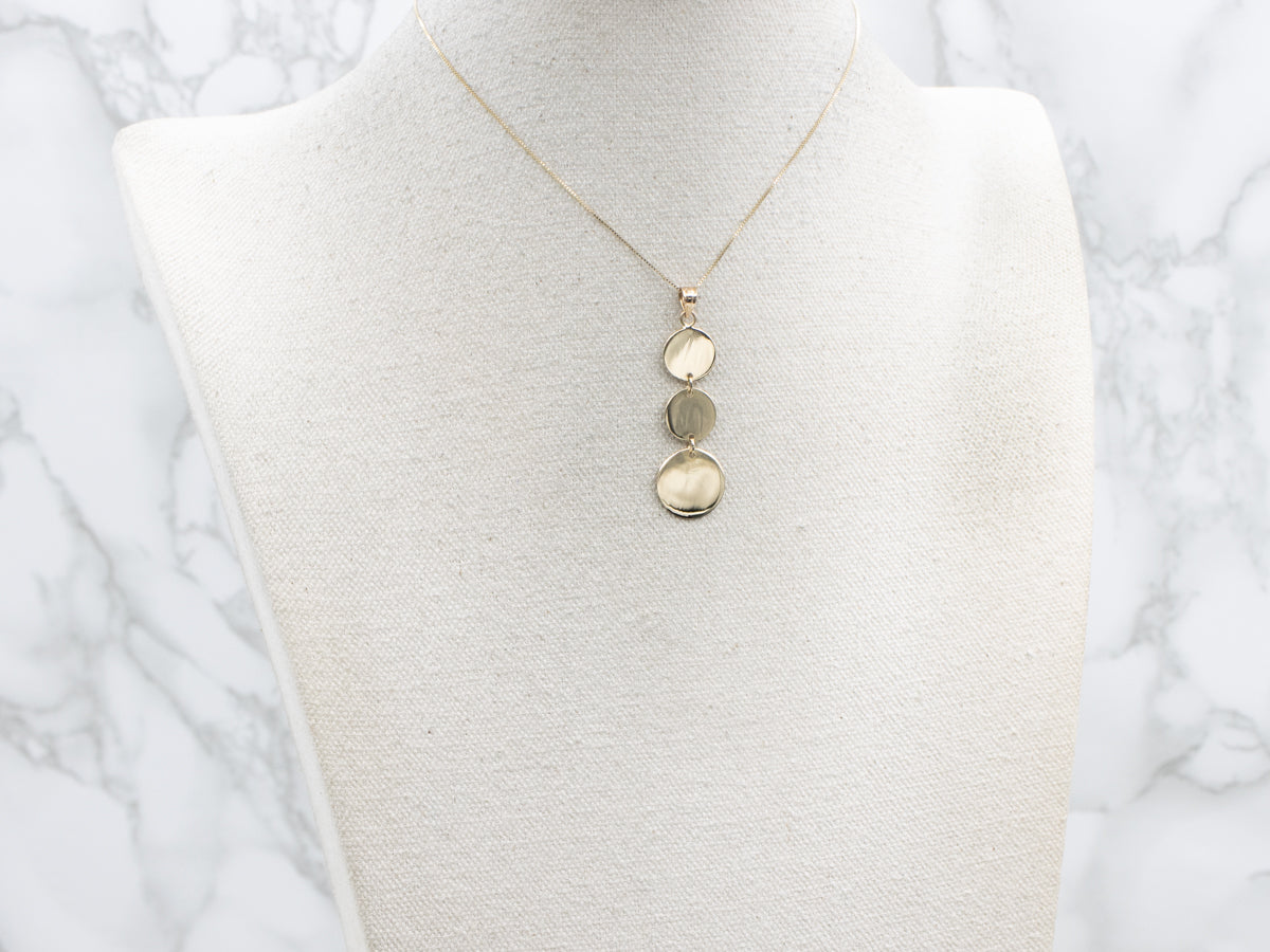 Triple Gold Disc Drop Pendant