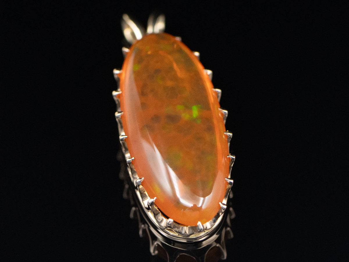 Mexican Fire Opal Yellow Gold Pendant