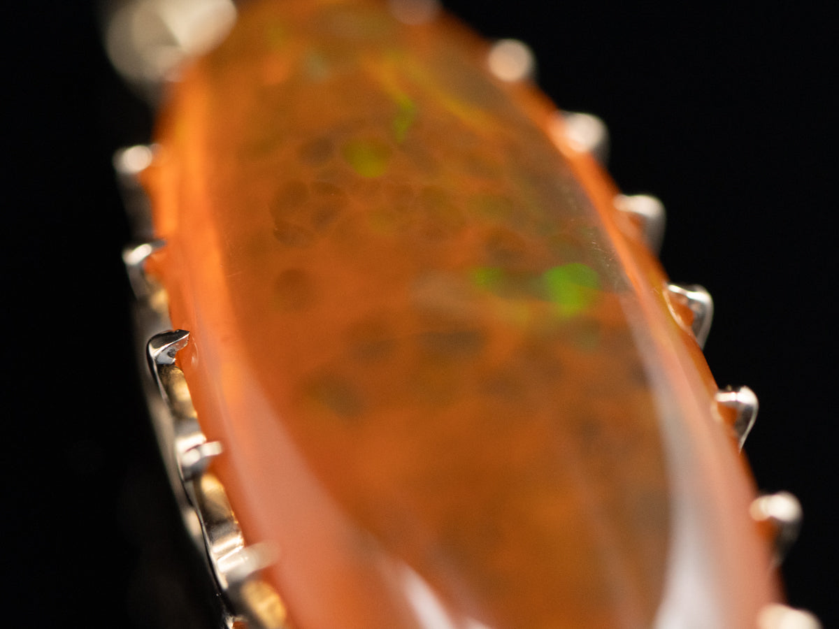 Mexican Fire Opal Yellow Gold Pendant