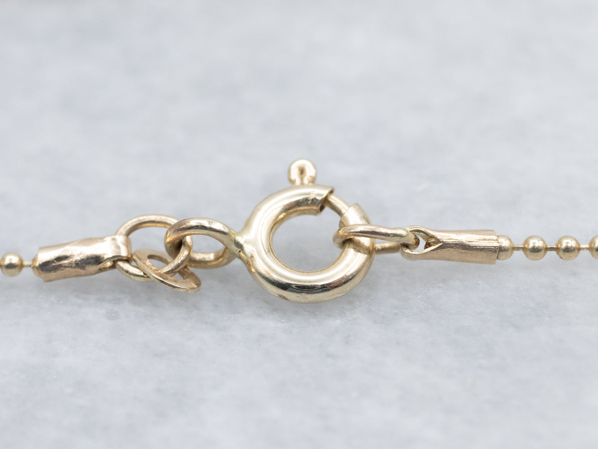 Yellow Gold Beaded-Ball Chain