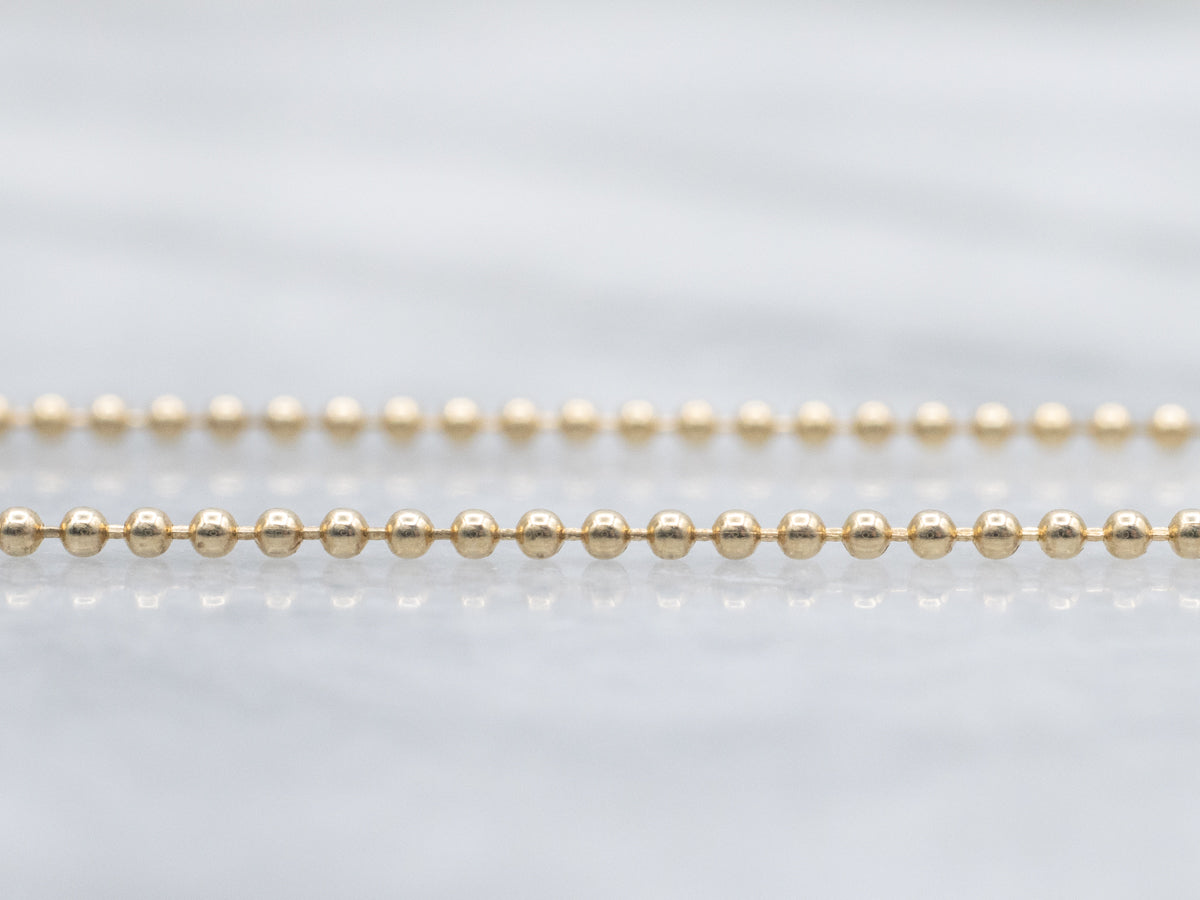 Yellow Gold Beaded-Ball Chain