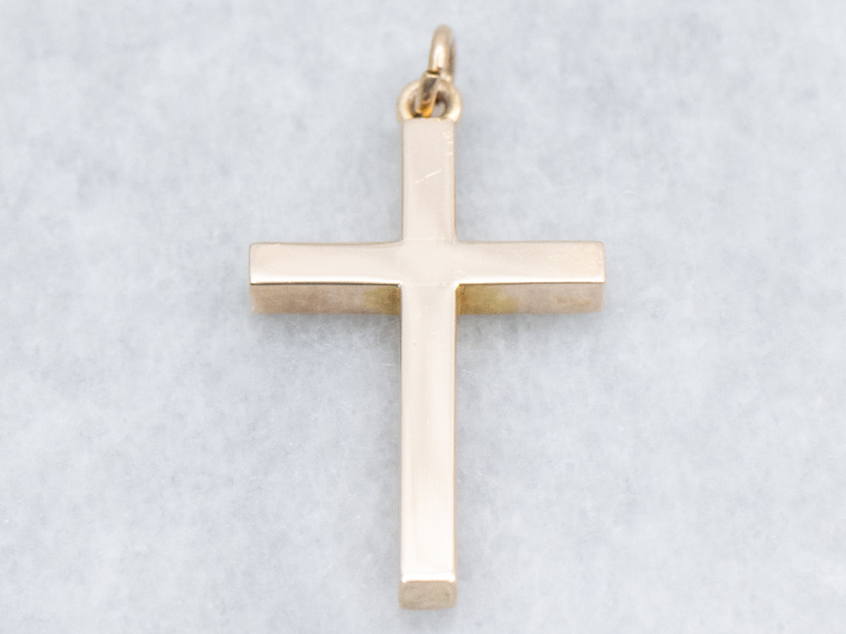 Simple Yellow Gold Cross Pendant