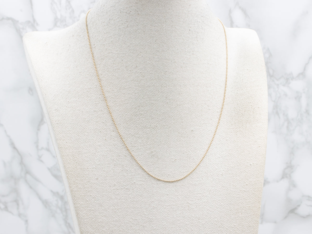 Yellow Gold Beaded-Ball Chain
