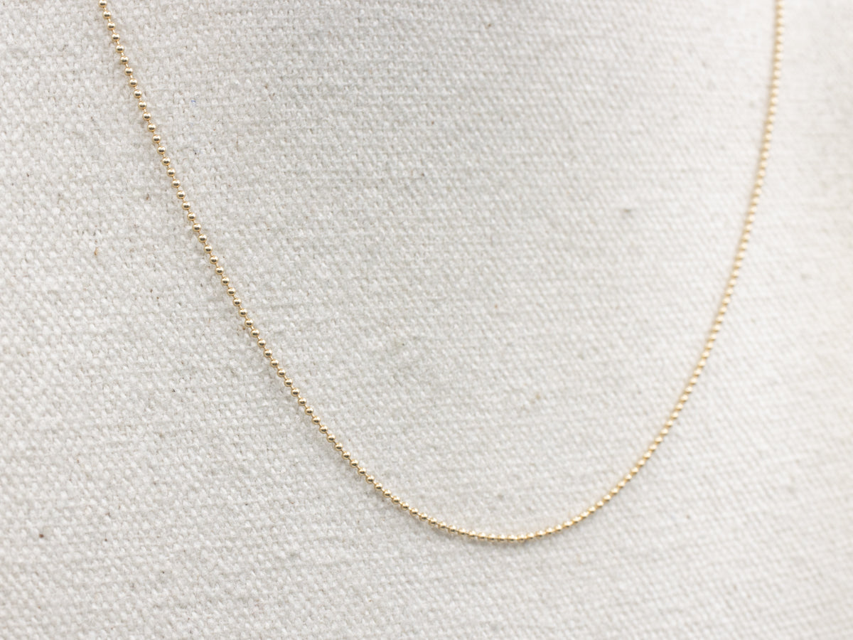Yellow Gold Beaded-Ball Chain