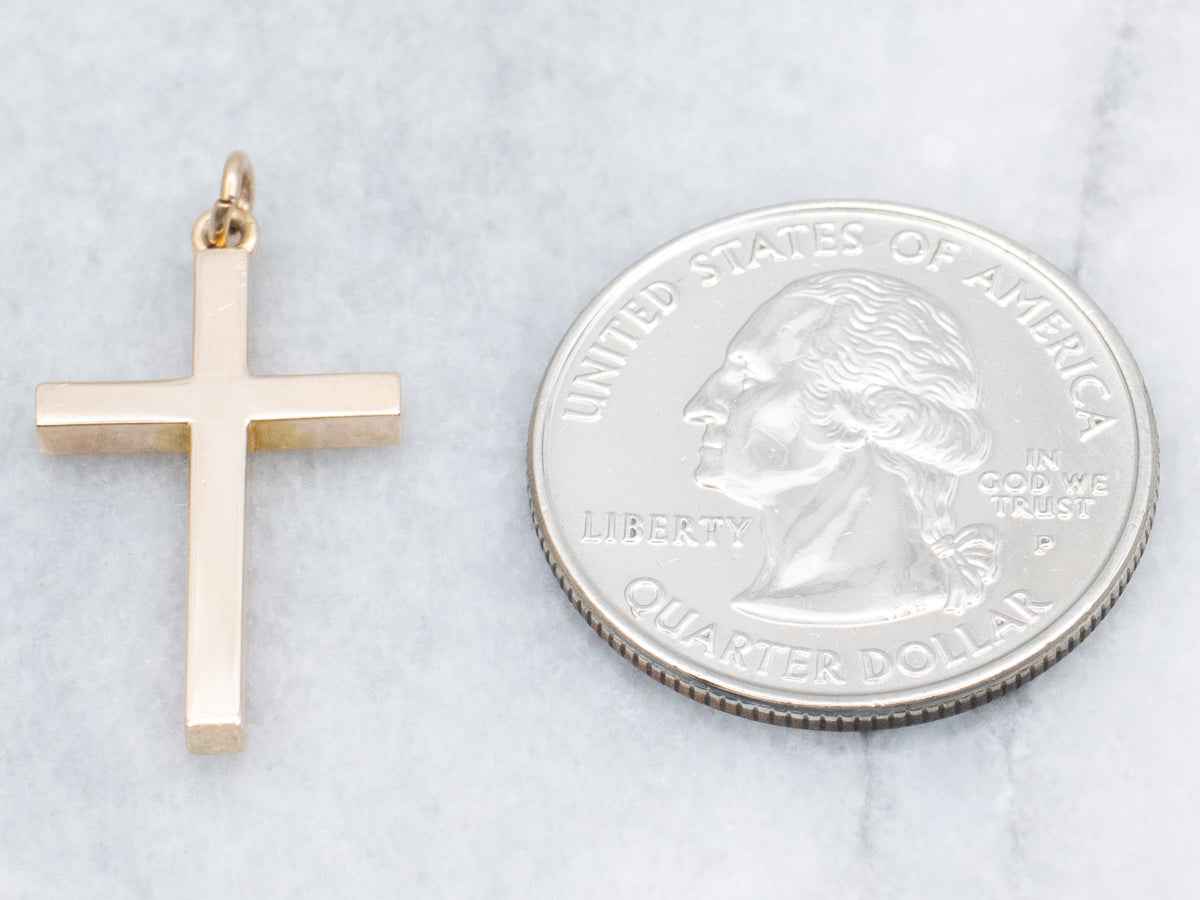 Simple Yellow Gold Cross Pendant
