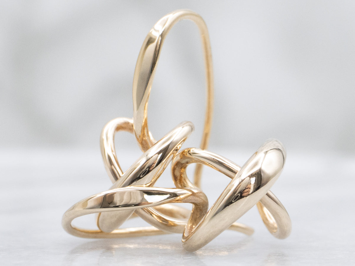 Ed Levine Secret Heart Yellow Gold Drop Earrings