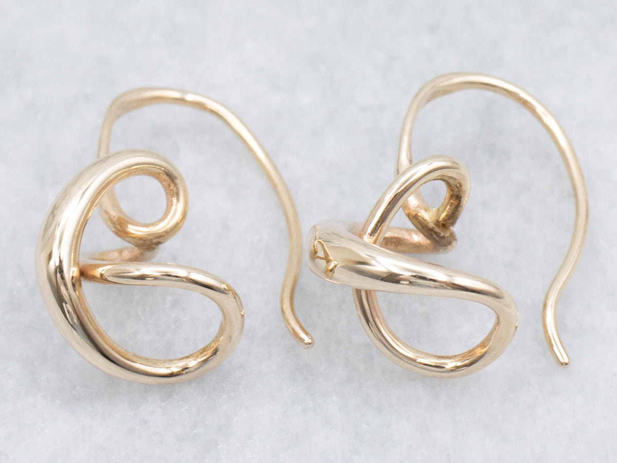 Ed Levine Secret Heart Yellow Gold Drop Earrings