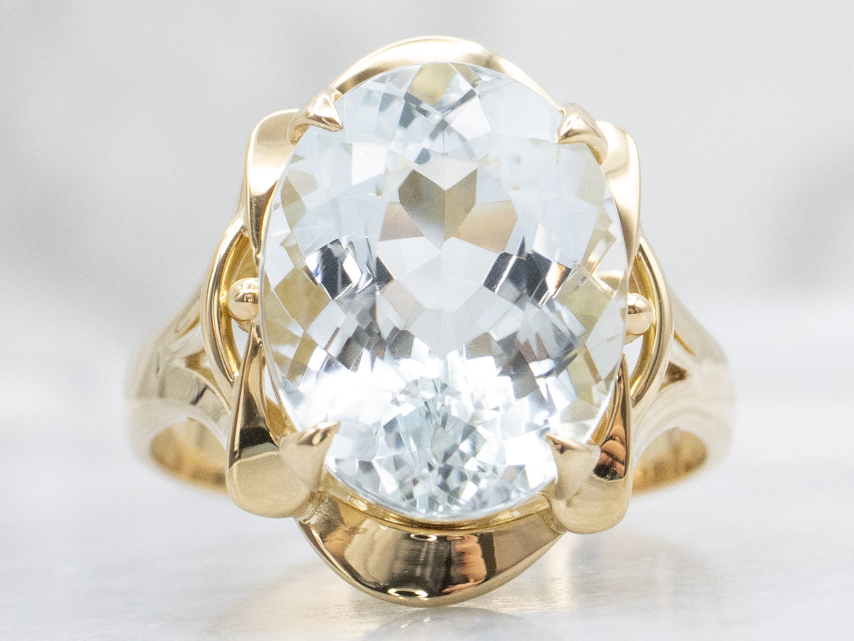 18-Karat Yellow Gold Aquamarine Ring