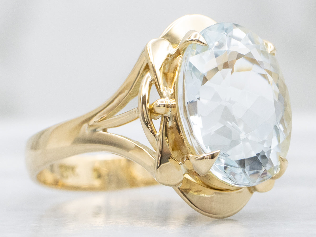 18-Karat Yellow Gold Aquamarine Ring