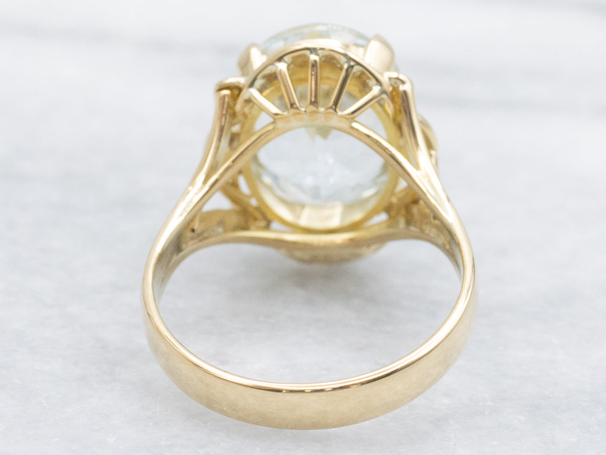 18-Karat Yellow Gold Aquamarine Ring