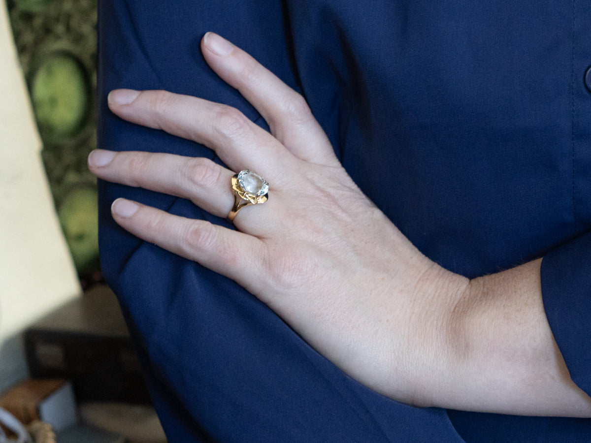 18-Karat Yellow Gold Aquamarine Ring