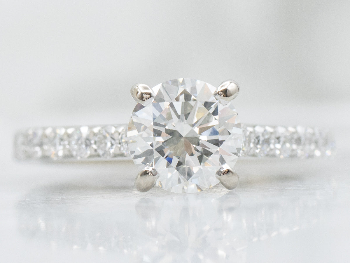 GIA Certified Brilliant Diamond White Gold Engagement Ring