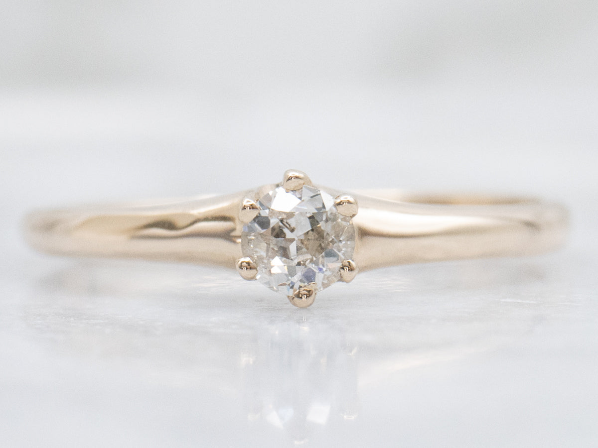 Antique Old European Cut Diamond Solitaire Engagement Ring
