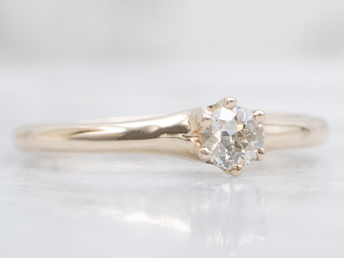 Antique Old European Cut Diamond Solitaire Engagement Ring