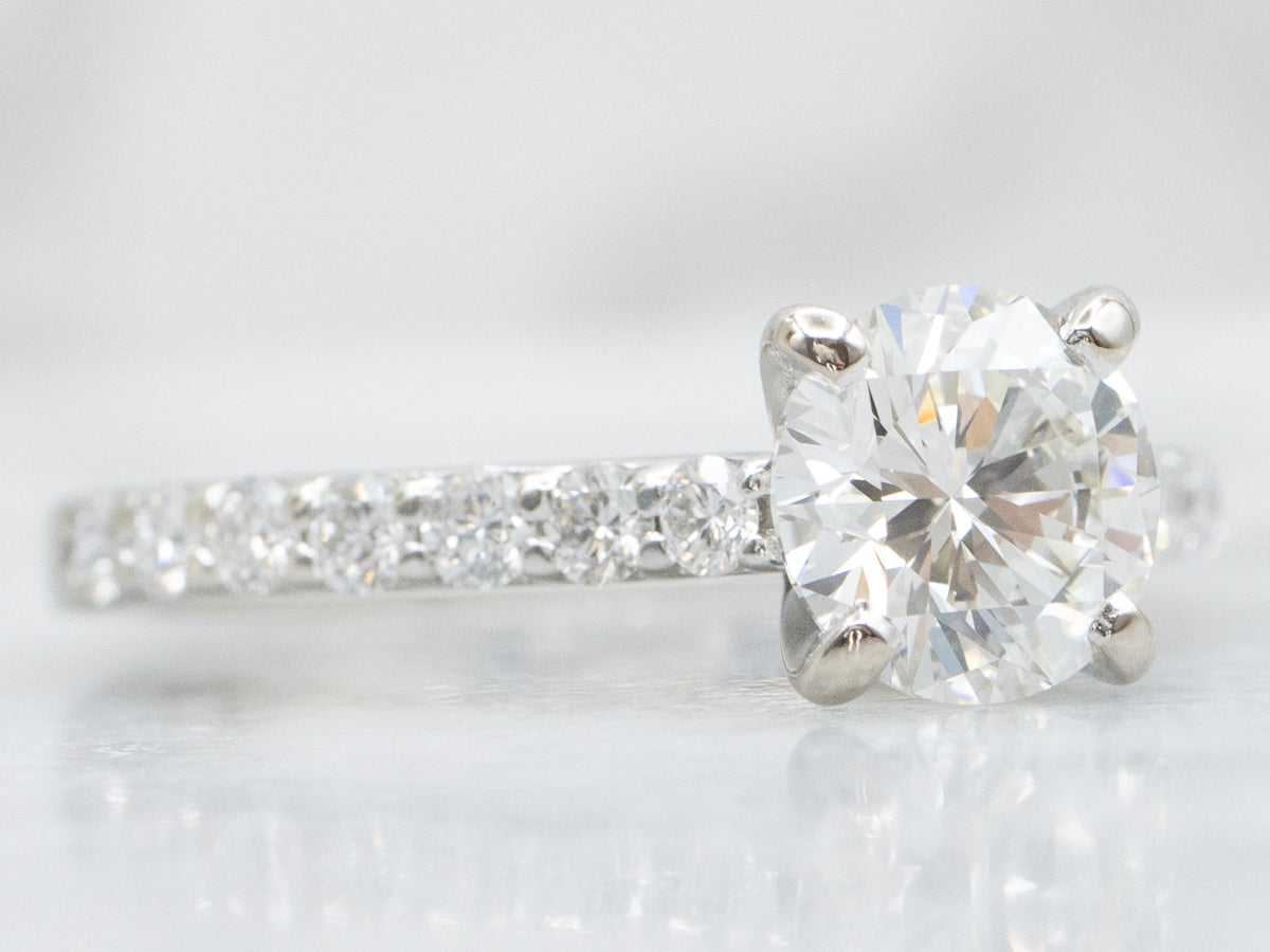 GIA Certified Brilliant Diamond White Gold Engagement Ring