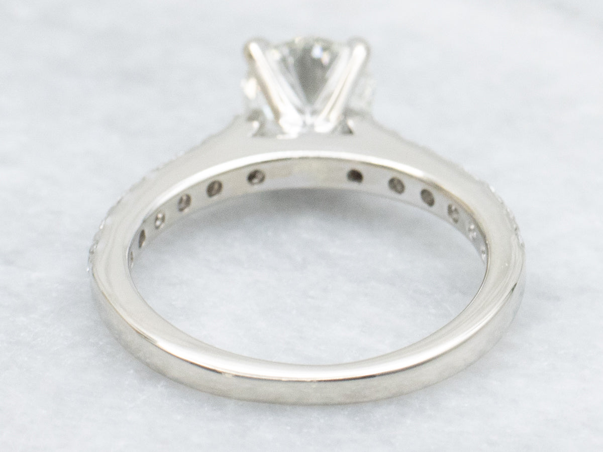 GIA Certified Brilliant Diamond White Gold Engagement Ring