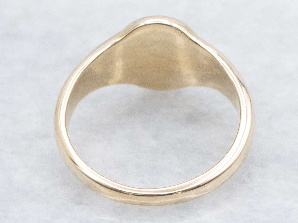 Plain Oval Yellow Gold Signet Ring
