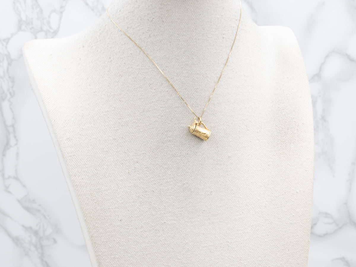 Vintage Gold Beer Stein Charm Pendant
