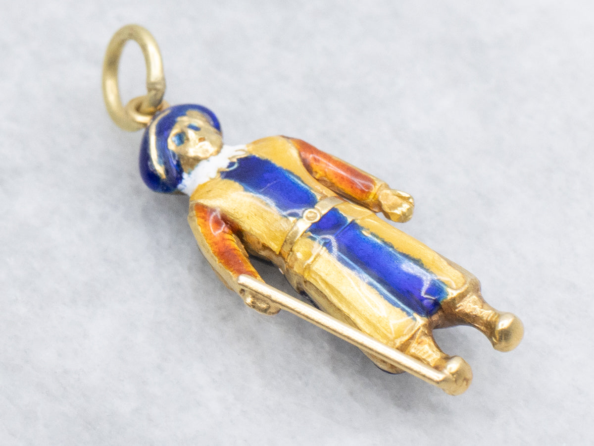Vatican Guard Enamel and Gold Vintage Charm