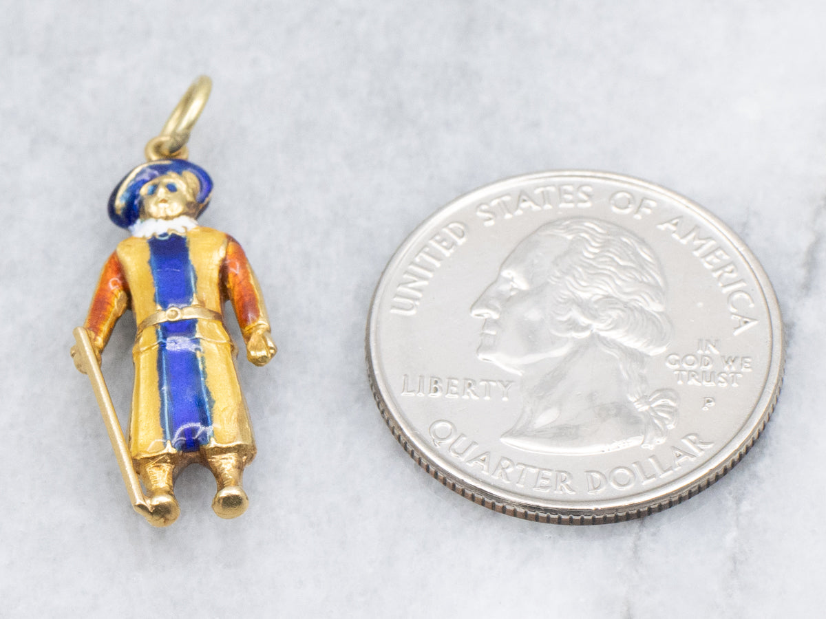 Vatican Guard Enamel and Gold Vintage Charm