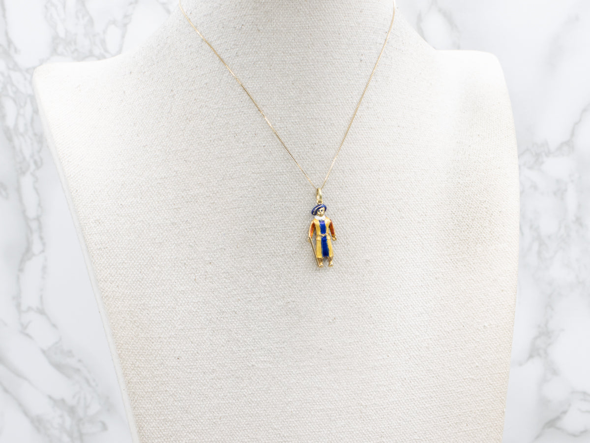 Vatican Guard Enamel and Gold Vintage Charm