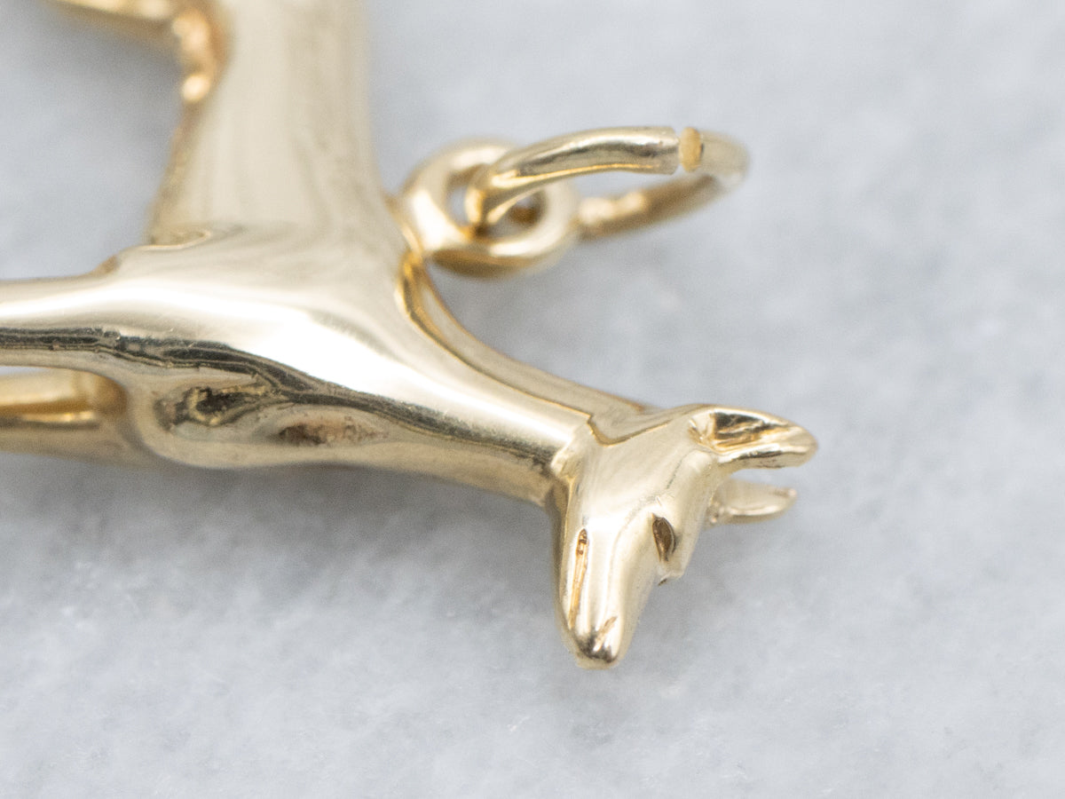 Yellow Gold Doberman Pinscher Dog Charm
